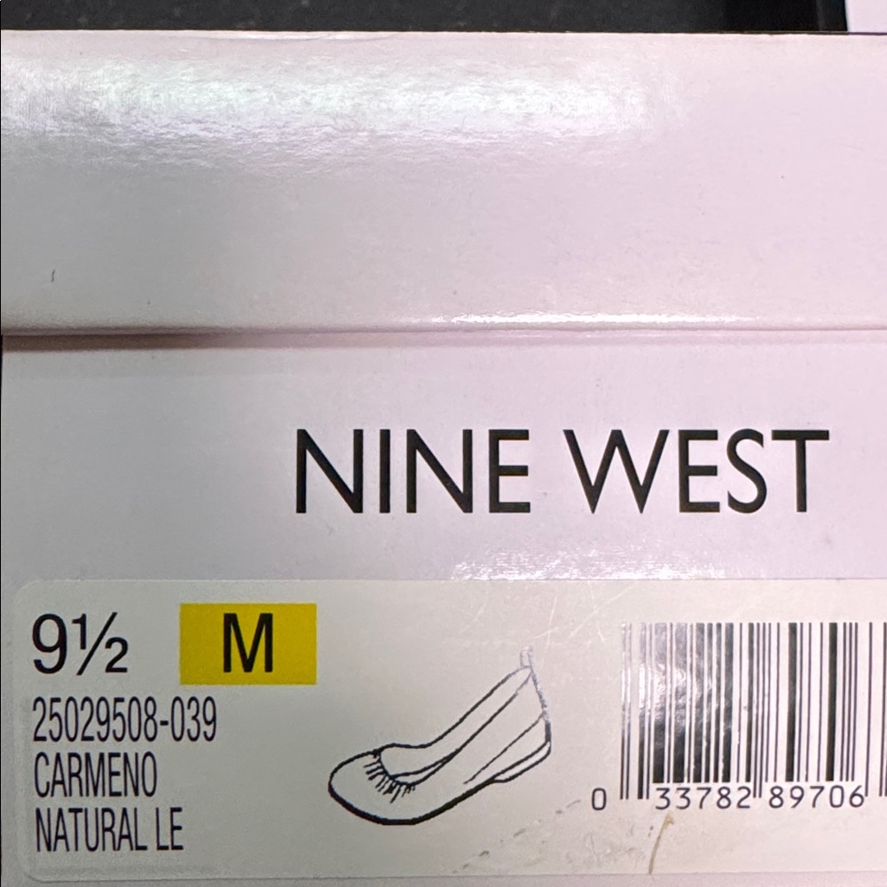 Nine West Light Natural Leather Slip-Ons Ballet Flats